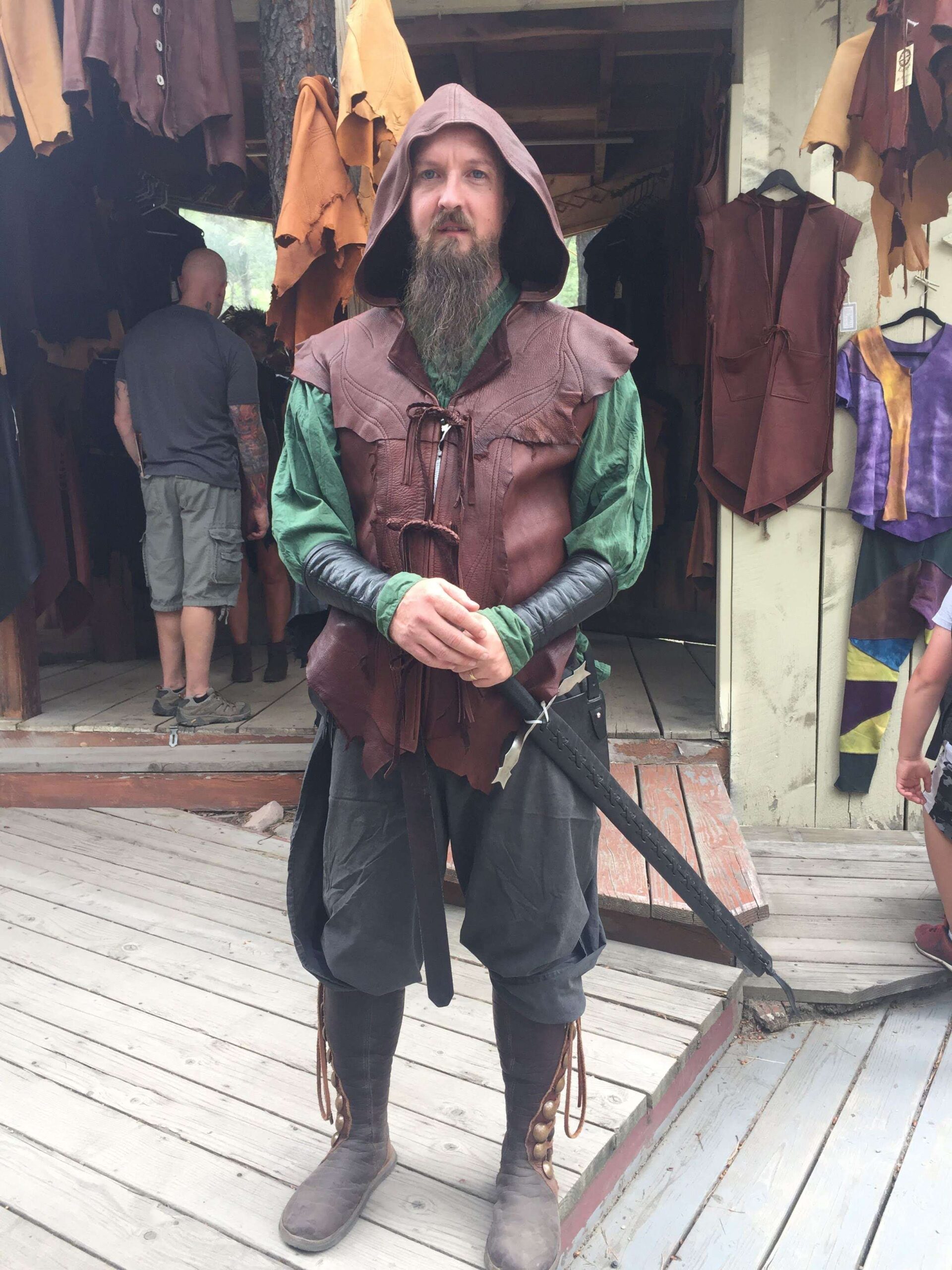 Kevin Dueldor Rippeto in medieval costume at a Renaissance fair